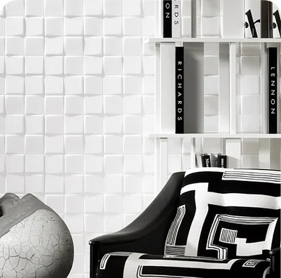 Square white 3d wallpaper